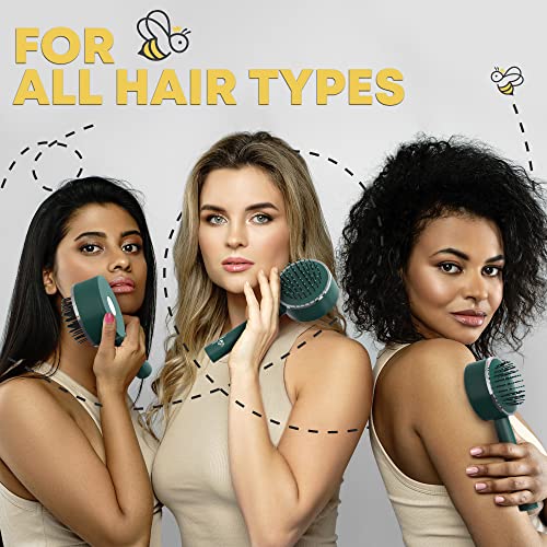 Cleen Bee ניקוי עצמי מברשת שיער לנשים, גברים, בנים ובנות | כלי ניקוי מברשות שיער סטטי מובנה אנטי-סטטי